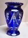 Cobalt blue crystal vase, Czechoslovakia