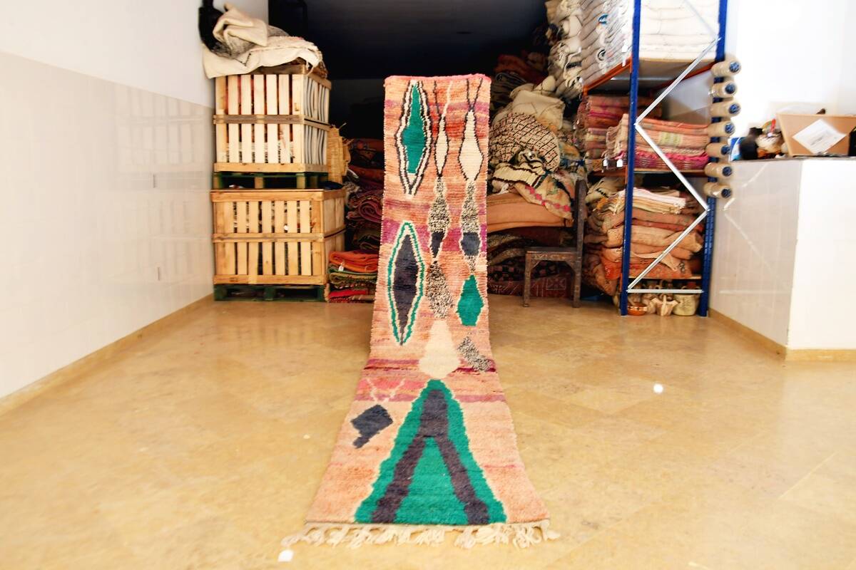 Moroccan Berber carpet hallway Boujaad 417 x 75 cm new