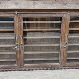 Old collector's wall display case in Burmese teak