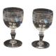 2 Baccarat crystal water glasses, balloon shape model engraving 1423
