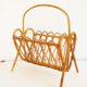 Magazine rack vintage rattan