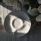 Set of 6 artichoke plates in white faience from Gien.