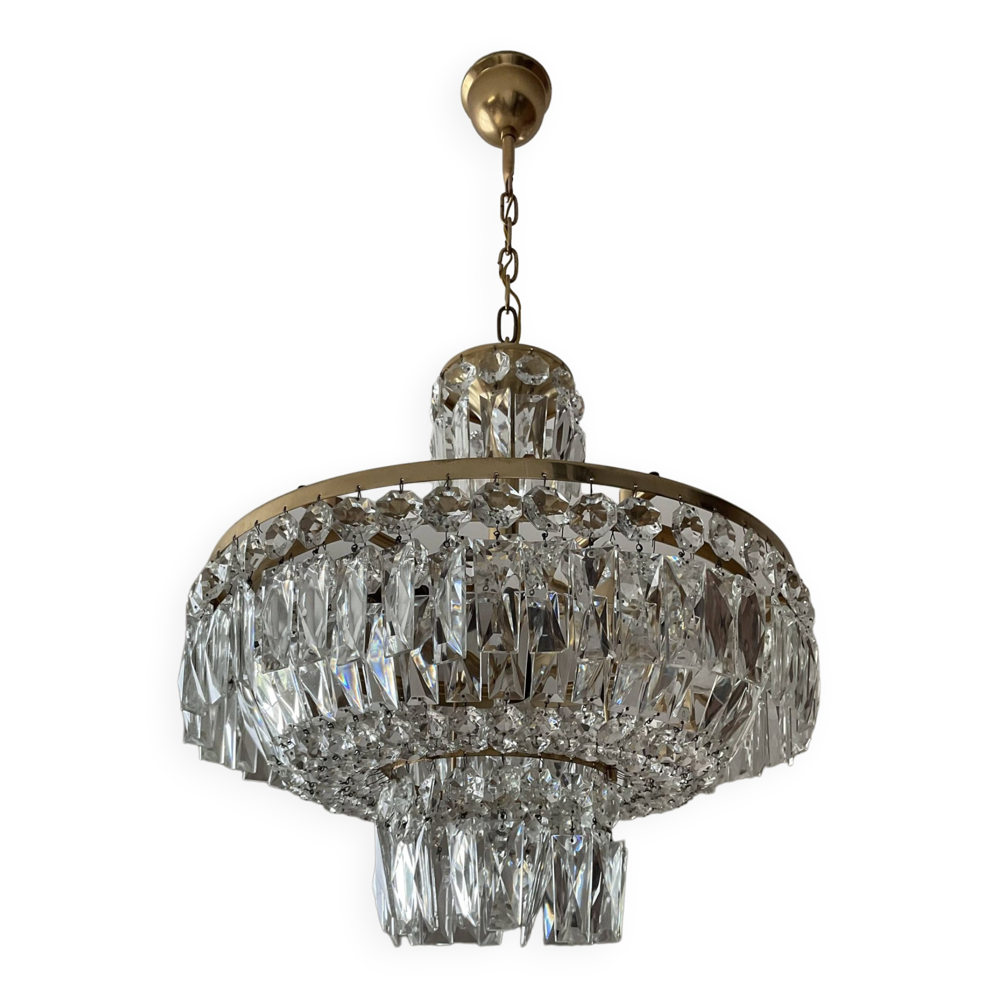 Cascade chandelier with vintage 70s tassels