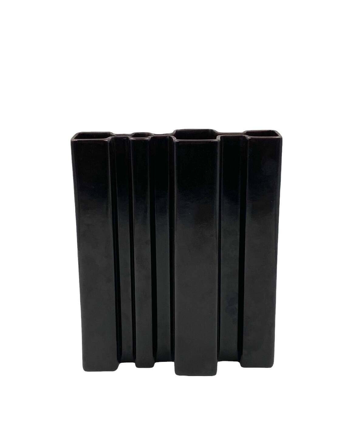 Angelo Mangiarotti, Space age brown ceramic vase, Fratelli Brambilla Italy ca. 1968