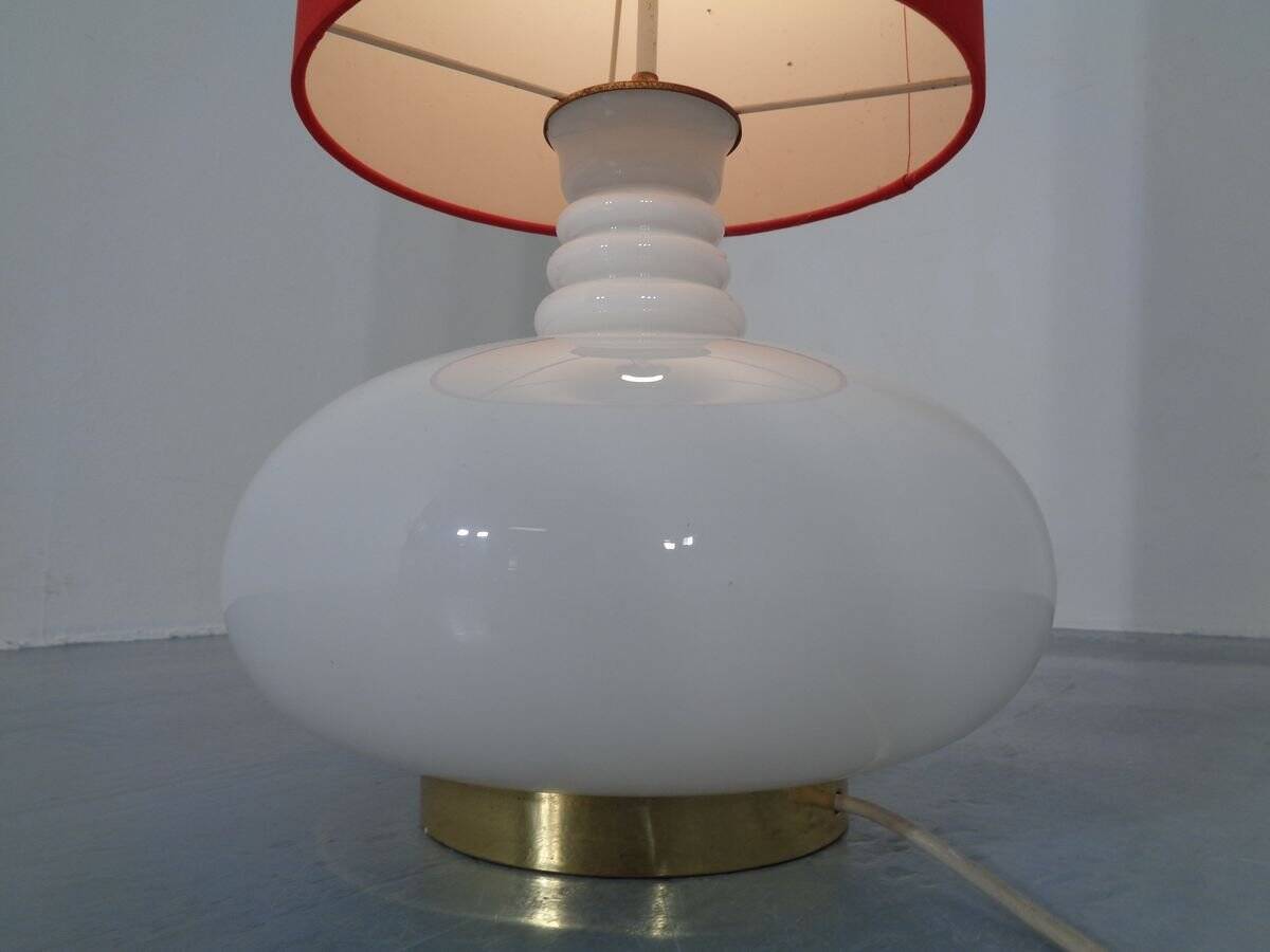Floor lamp with illuminated glass stand from Doria Leuchten, 1960s.