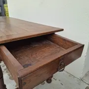 Rustic Burgundy farmhouse table from the 18th century in solid oak.