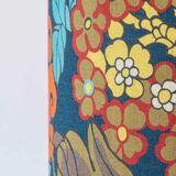 Lampe de table en céramique jaune espagnole, années 1960, abat-jour Liberty London rétro neuf