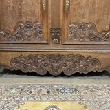 19th-century Norman wedding armoire in blonde oak.