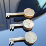 Important buffet / enfilade Art Deco period in polychrome engraved glass.