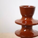Modern brown colored ceramic candle holder