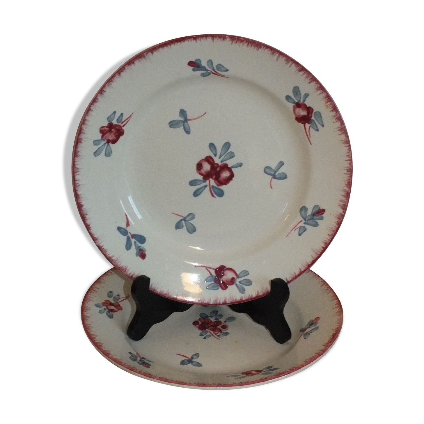 Duo d'assiettes plates Sarreguemines service Danube