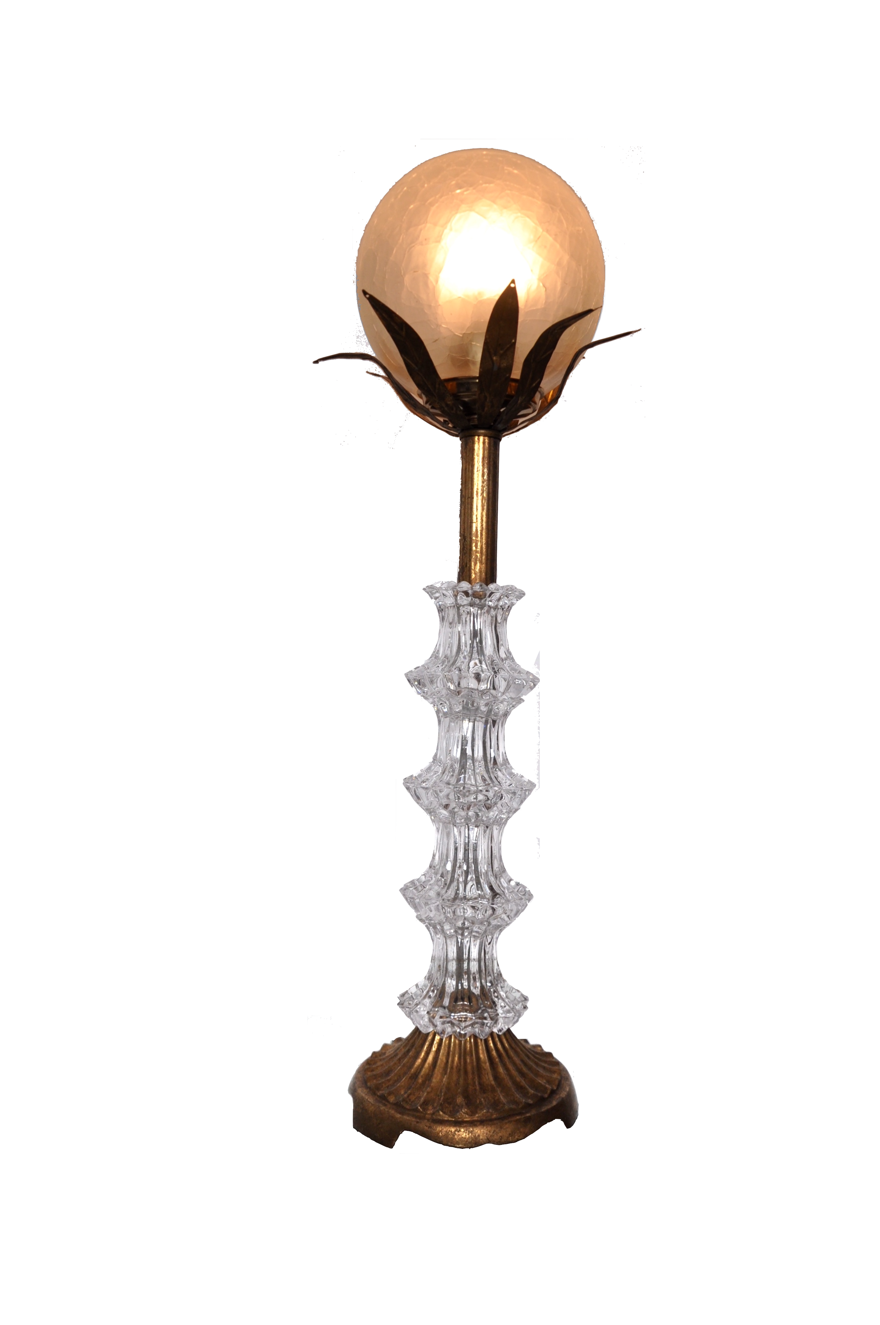 Art Deco crystal floral lamp