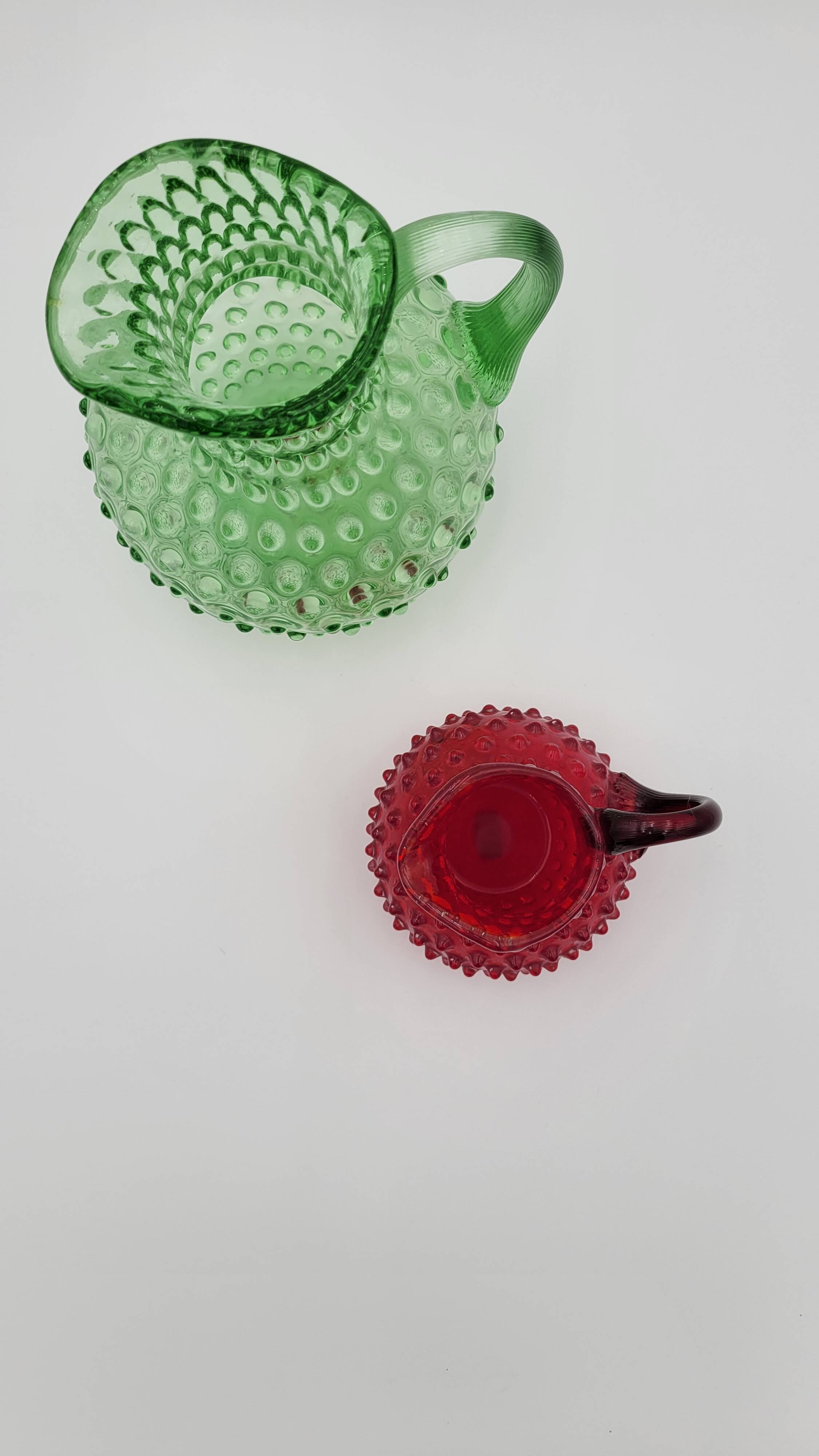 Pair of diamond point decanters