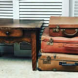 Old coffee table in chestnut