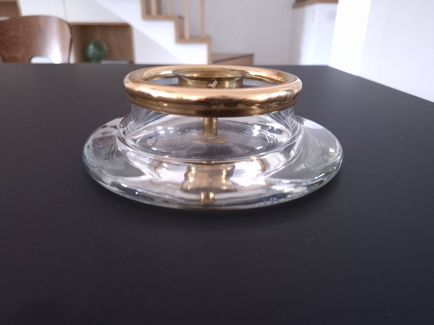 Glass candle holder