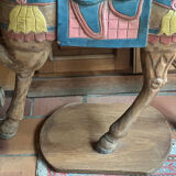 Vintage solid wood polychrome horse on legs