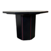 Table octogonale vintage en bois noir - pliable