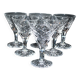 Série de 6 verres à pied évasé en cristal taillé
