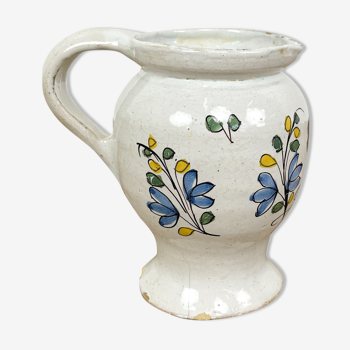 French glazed milk pitcher small early 1900s