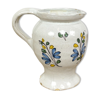 French glazed milk pitcher small early 1900s