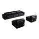 Modular sofa in black leather by Rodolfo Bonetto for Tecnosalotto, 1960s