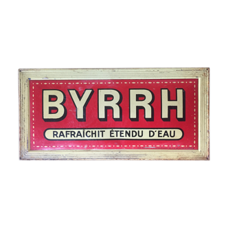 Ancient lithographed sheet metal plate "Byrrh refreshed..." 19x39cm 1910