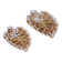 Pair of vintage leaf-shaped glass bowls from the 1970s.