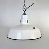 Industrial White Enamel Factory Pendant Lamp from Abolite, 1960s