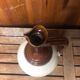 Old Vintage White & Brown Cracked Ceramic Pitcher