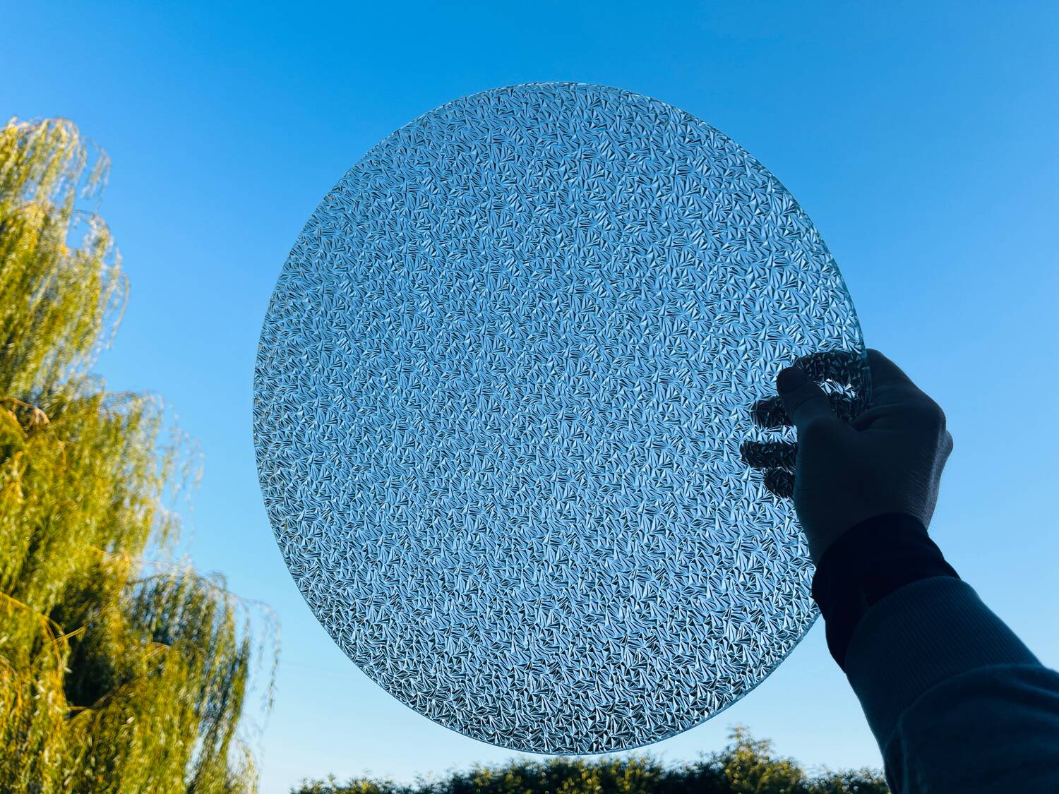 Metal and glass ceiling light, 1970