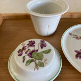 Tasse Violettes tisanière / théïère Pillivuyt complète