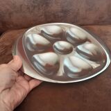 Set of 6 metal oyster plates