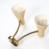 Italian wall lamp double flexible 1950