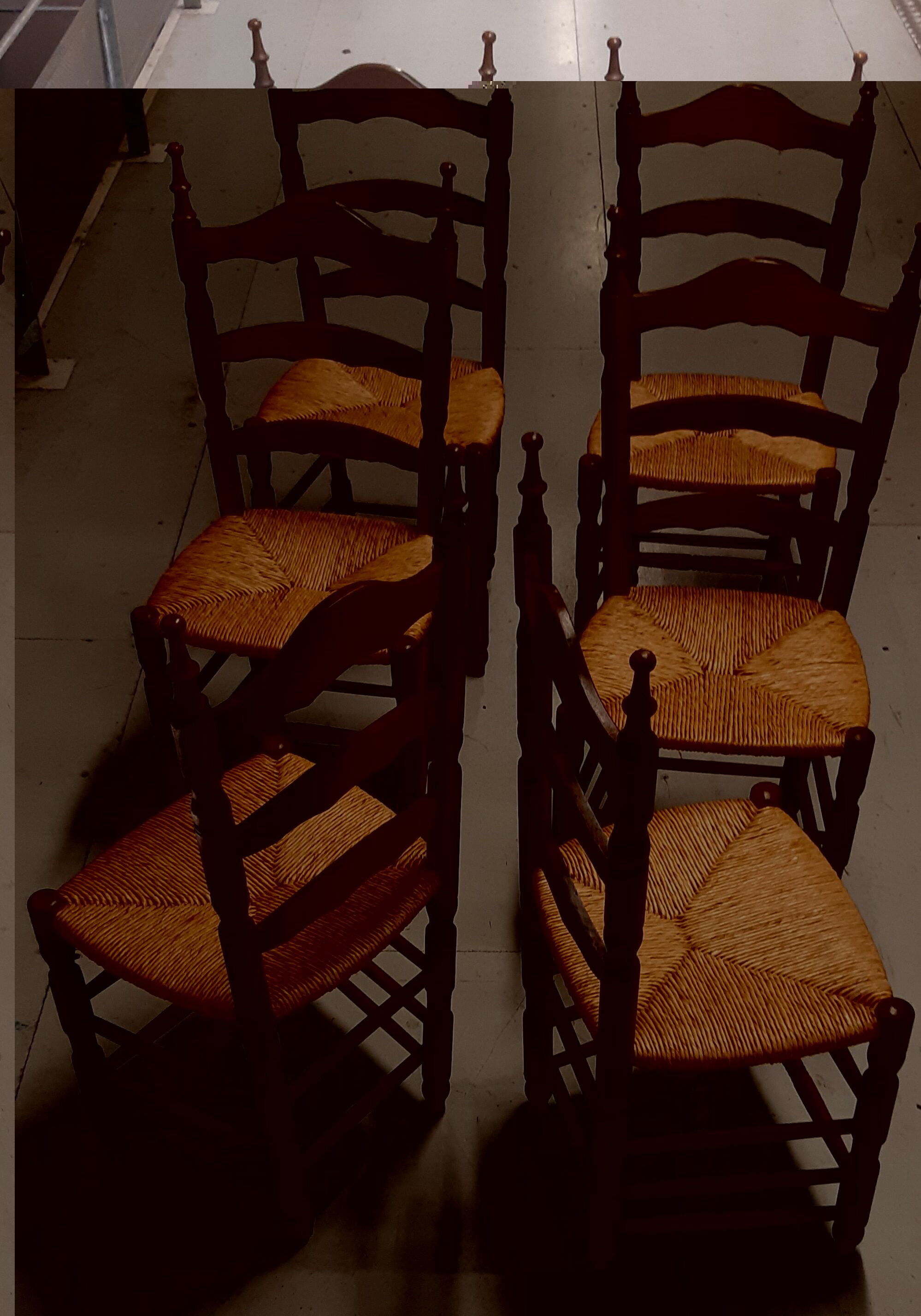 Rustic straw chairs spanish 60s