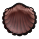 Vintage shell-shaped glass bowl in purple.