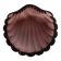Vintage shell-shaped glass bowl in purple.