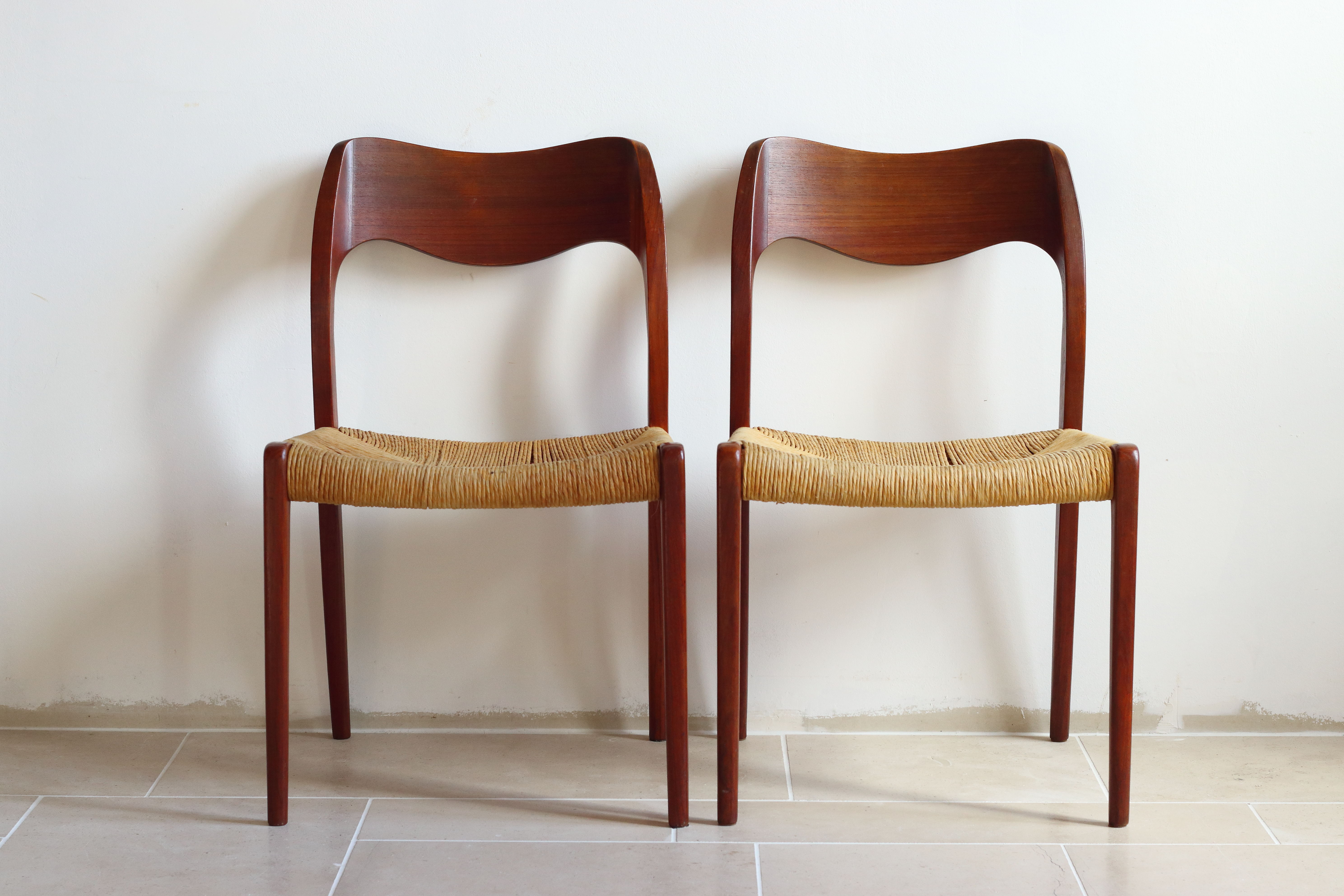 Pair of chairs n ° 71 by Niels O Moller for JL Mollers Møbelfabrik