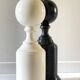 2 large black and white turned wood vintage lamp bases.
