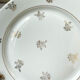 6 Flat plates porcelain white flowers golden Limoges Mehun