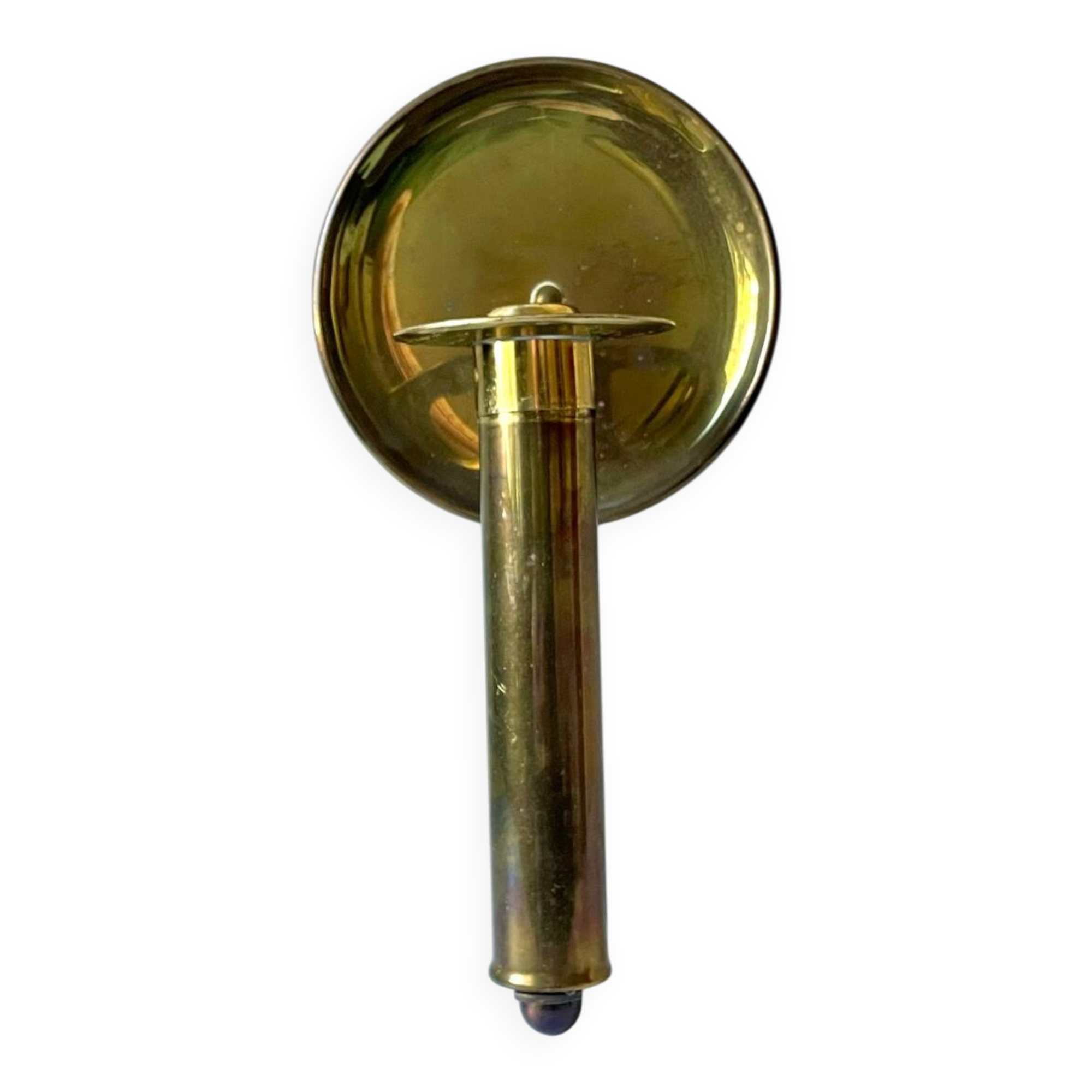 Vintage brass Scandinavian Art Deco wall candle holder sconce