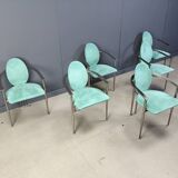 Vintage dining chairs by Belgo chrom, set of 6 - 1980s