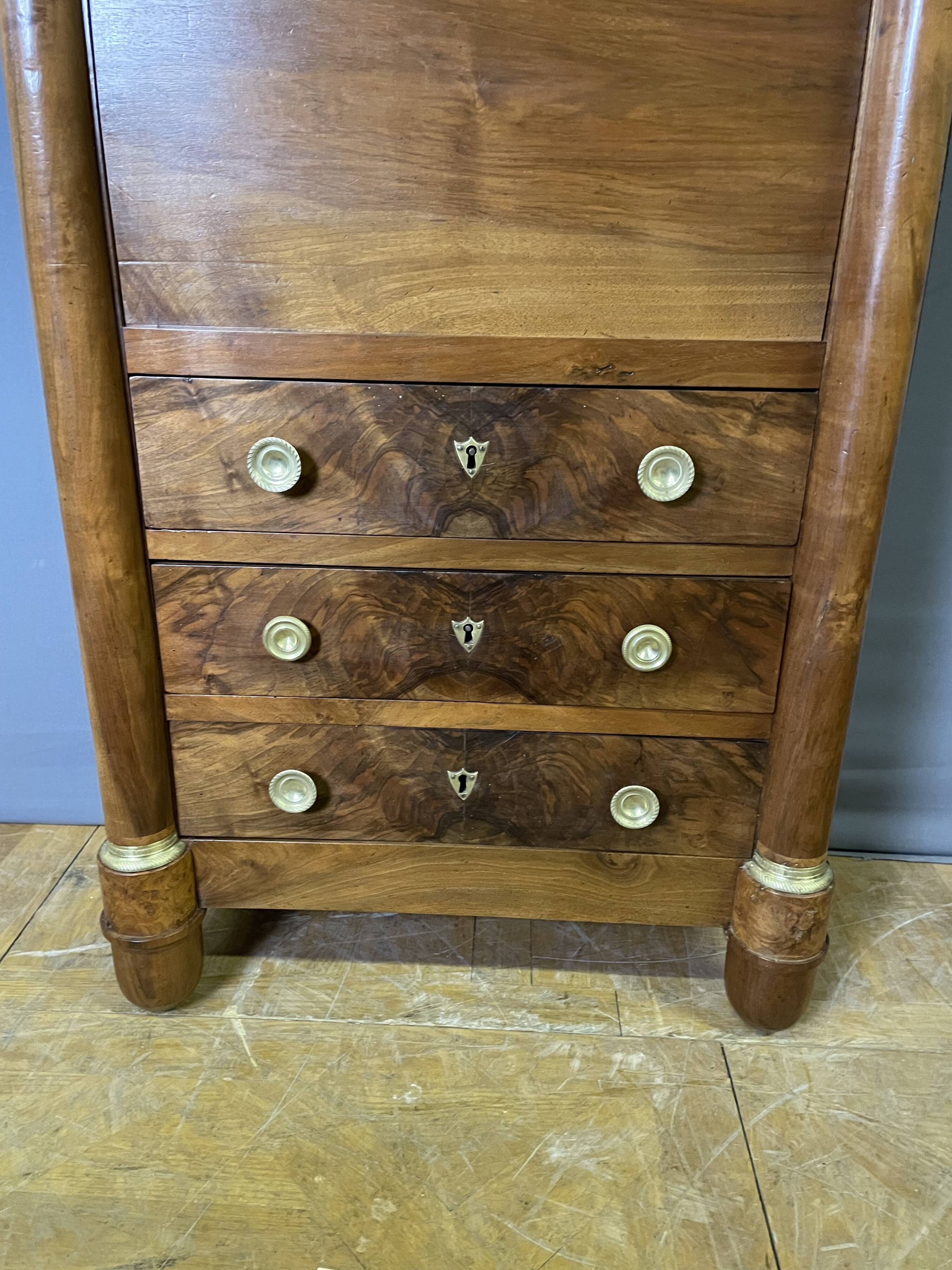 Empire period walnut secretary