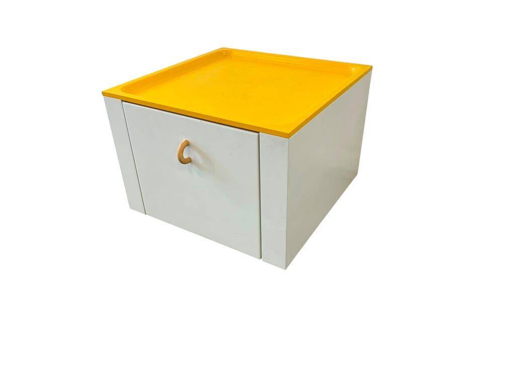 Side table/bar table/vintage yellow furniture on wheels