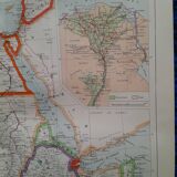 A geographical map from Atlas Quillet year 1925 map: North-East Africa Nile delta