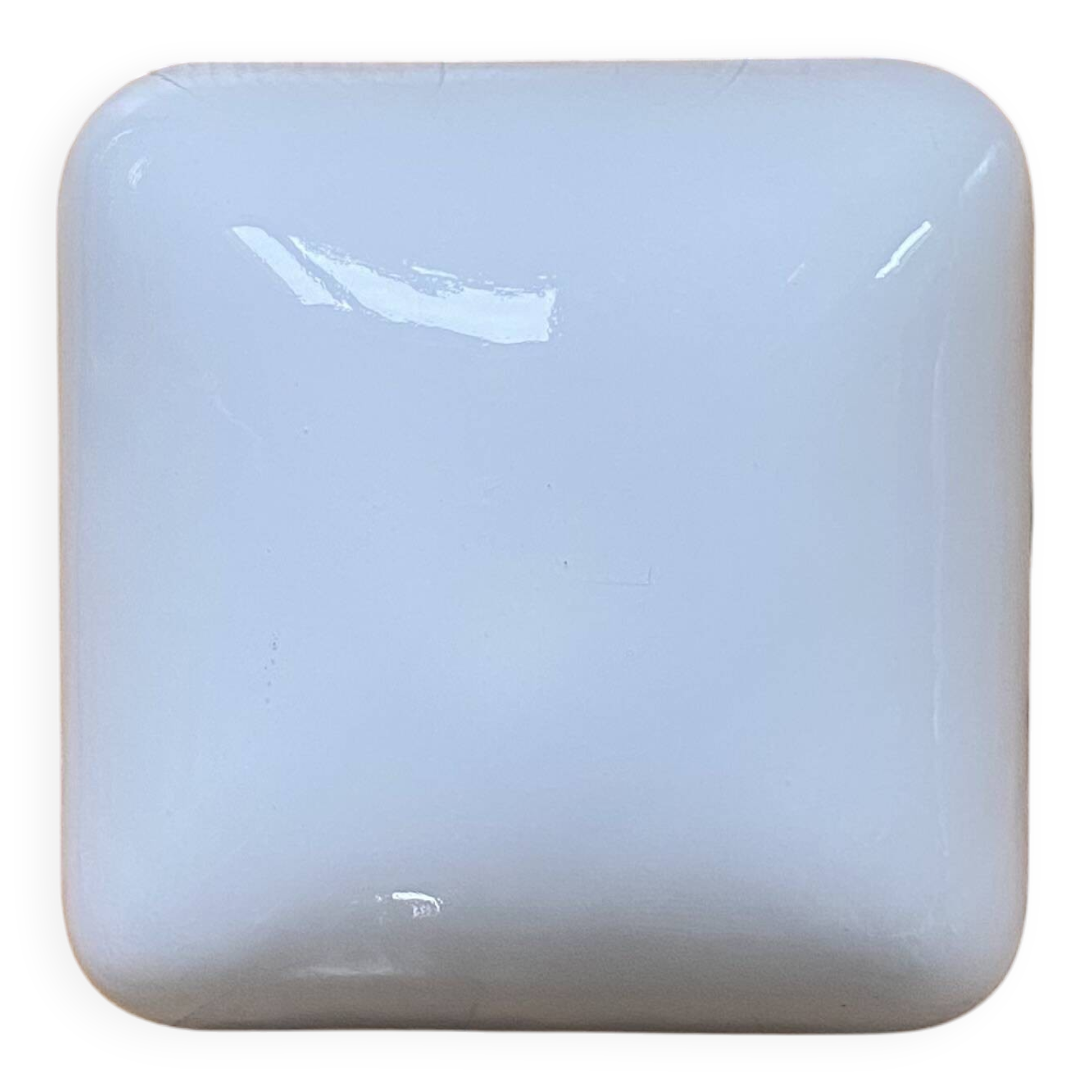 White opaline ceiling light square wall lamp 1960s 1970s