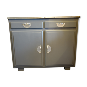 Gray mado low sideboard and original green speckled top