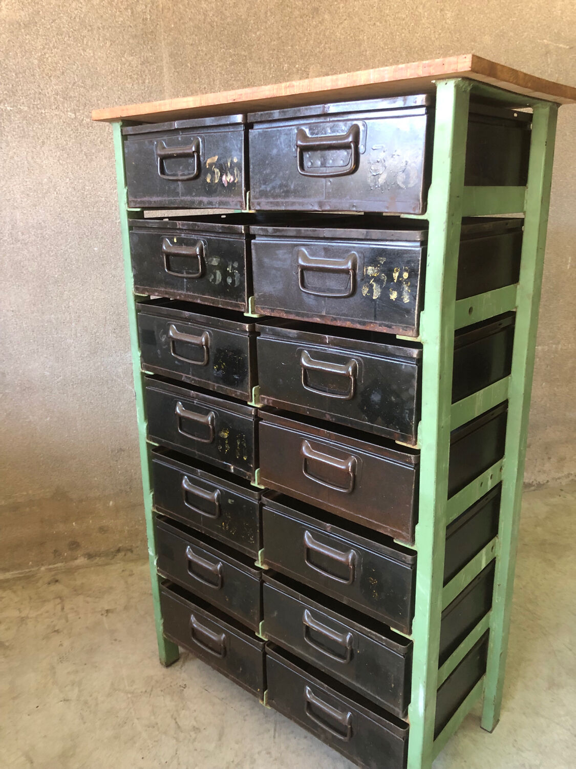 Old trade furniture workshop cabinet