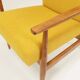 Fauteuil vintage jaune velours côtelé Scandinavian design by H.Lis