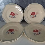 Lot of 6 flat plates Digoin Sarreguemines