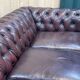 Chesterfield 3-seater sofa in red leather from the 70s